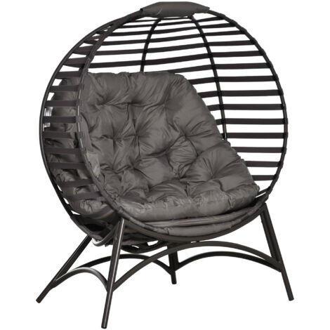 Egg Chair with Cushion & Side Pocket - Brown (1/5)