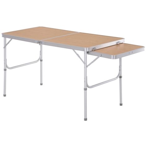 Aluminium MDF-Top 4ft Folding Portable Outdoor Table Silver (1/5)
