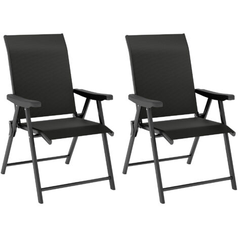 Set of Two Folding Outdoor Chairs - Black (1/5)