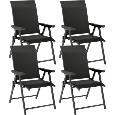 Set of Four Folding Outdoor Chairs - Black (1/5)