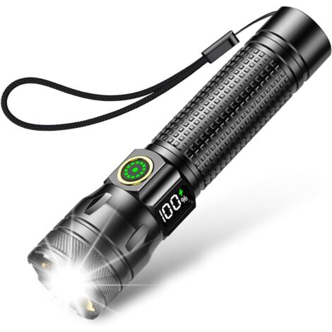 Rechargeable LED Flashlight, 2000LM Ultra-Bright Tactical Aluminum LED Flashlight, 3 Lighting Modes & Zoomable for Camping/Hiking/Emergency/Power Outage [Energy Class A+] (1/5)