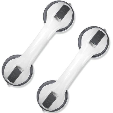 Pack of 2 Gray Suction Cup Shower Handles Portable Safety Handles for Children and the Elderly (1/4)