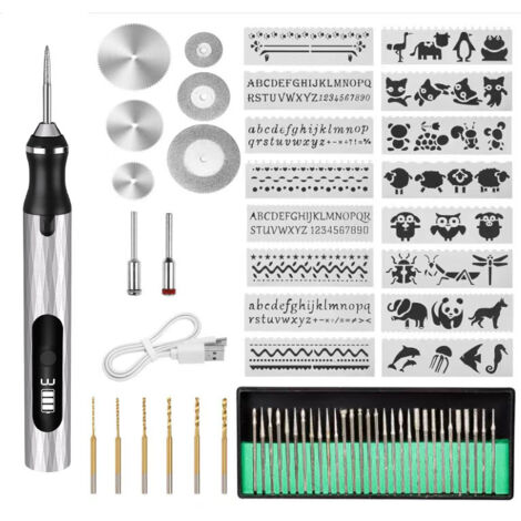 Wireless Electric Engraving Pen, USB Rechargeable Engraving Tool Kit, Mini Engraving Tool, Portable DIY Rotary Engraver (1/5)