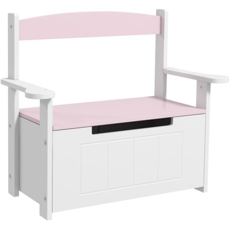 2-in-1 Toy Box for Kids with Lid for Bedroom, Nursery, Playroom, Pink