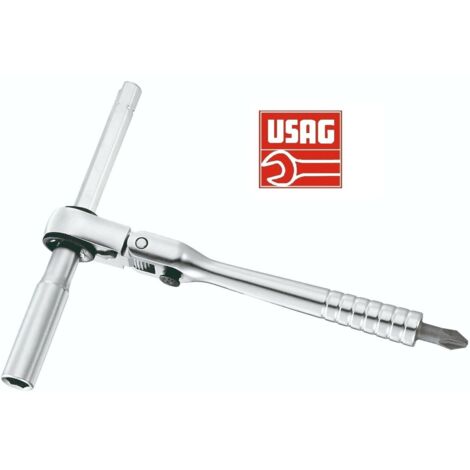 USAG 237 1/4 SK Cricchetto 115 mm reversibile snodato con prolunga