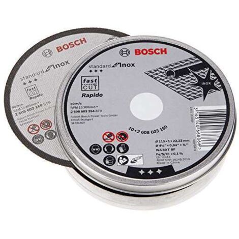 Bosch Set mole 115 mm Inox 10 dischi abrasivi per acciaio inox