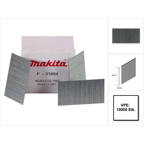 Makita - Perno senza testa - per laminato - 10000 pezzi - Lunghezza 35 mm - Larghezza 0,6 mm