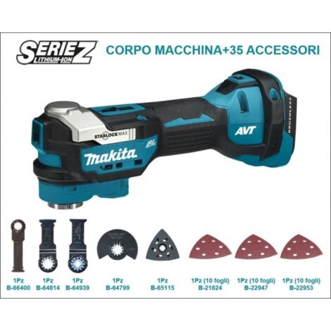 Utensile Multifunzione Makita DTM52ZJX1 18V Brushless con Accessori e Valigetta