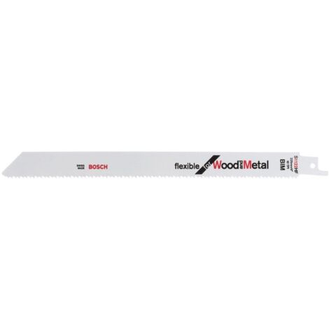 Bosch Professional 2 pezzi di lame per sega universale S 1122 HF Flexible for Wood and Metal (lunghezza 225 mm, accessorio per sega universale)