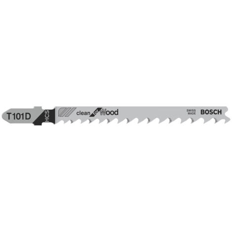 Bosch Professional BOS-2608630558 Bosch 2608630558-Hoja Sierra de calar T 101 D: Clean Wood: 3 uds, 0 W, 0 V, Nero