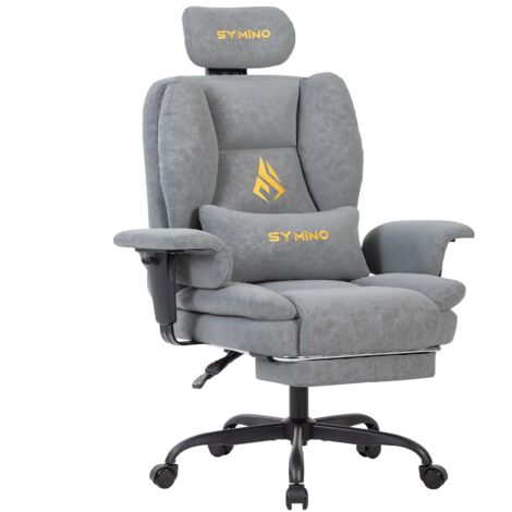 Symino Chaise Gaming Fauteuil Gaming Ergonomique - Chaise Bureau avec Repose-Pieds Réglable, PU en Cuir 132kg