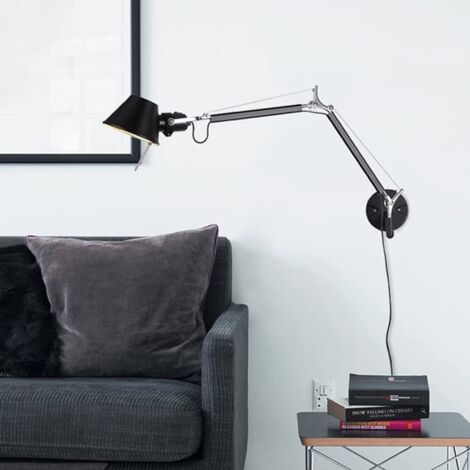 Aplique de pared de estilo industrial, 12 W, con brazo largo giratorio y telescópico, ideal para mesita de noche, escritorio o sala de estar.