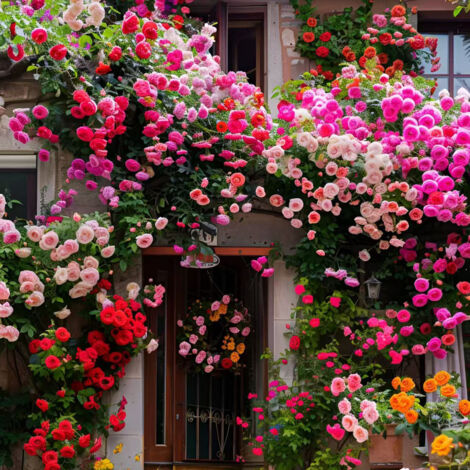 2000 Semillas de Rosales, Rosas Trepadoras de Colores Variados, Fáciles de Cultivar, Para Balcones, Jardines y Aleros, Florecen Todo el Año