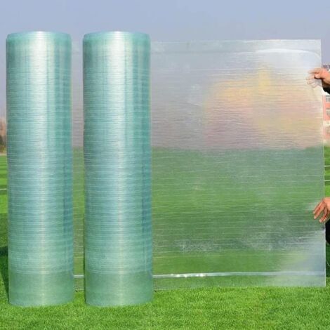 Paneles de policarbonato para techo, panel de iluminación con aislamiento térmico, impermeables, para invernaderos y jardinería, 2pcs (5 m x 0,5 m)