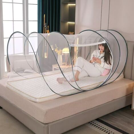 Tienda de campaña con mosquitera, mosquitera de viaje, ajustable y plegable, portátil, con cremallera - 190 x 90 cm