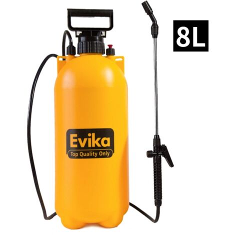 Rociador a presión de 8 L, botella rociadora de agua a presión con correa para el hombro, boquilla, válvula de seguridad y sello adicional. (1/5)