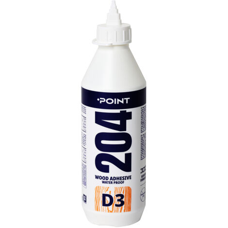 Colla per legno POINT 204 Wood Fix D3 – forte adesione, asciugatura rapida, resistente all’acqua – interno/esterno – 500 ml. (1/5)