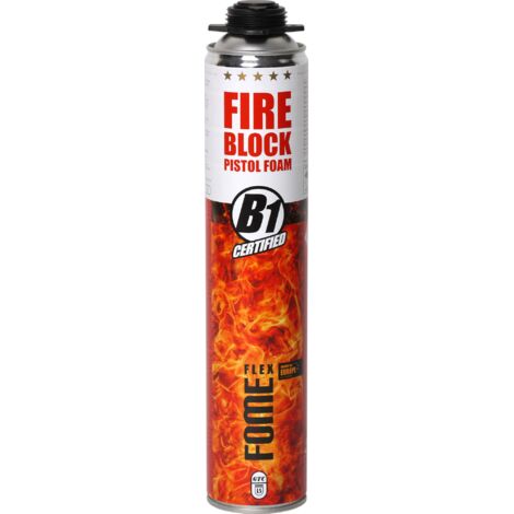 Brandschutz-Polyurethanschaum FOME FLEX Fire Block – pistolentauglich, hohe Widerstandsfähigkeit, für mineralische & metallische Fugen – 750 ml