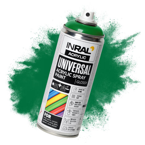 Acryllack-Spray INRAL RAL6029 Minzgrün glänzend – schnelltrocknend, langlebiger Schutz für Innen-/Außenbereich – 400 ml