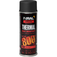 Hochtemperaturfarbe INRAL Thermal 800 °C – Silikon-Emaille schwarz matt, schnelltrocknend, Schutz für Ofen & Heizkörper – 400 ml