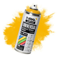 Acryllack-Spray INRAL RAL1023 Verkehrsgelb glänzend – schnelltrocknend, langlebiger Schutz für Innen-/Außenbereich – 400 ml
