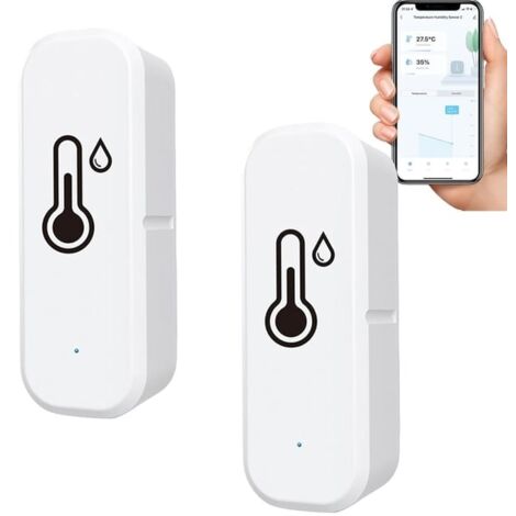 Smart WiFi Thermo-Hygrometer mit Speicherfunktion, kabelloses Temperatur- & Feuchtigkeitsmonitoring, App-gesteuerter Sensor 2 Stück