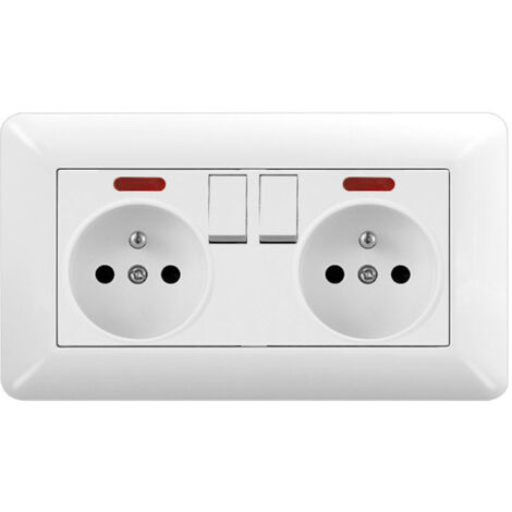 16A Doppelsteckdose mit Schalter & LED – Unterputz Wandsteckdose 240V für Zuhause & Büro