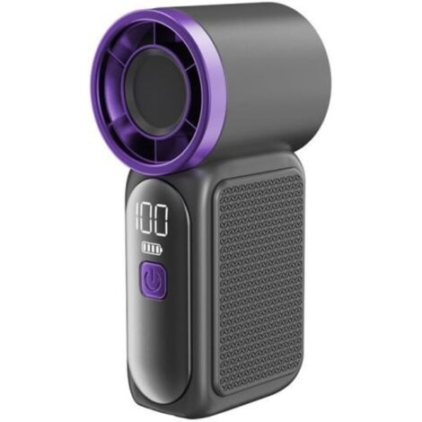 Tragbarer USB-Ventilator, LED Display, 6 Geschwindigkeiten, 3000mAh ...