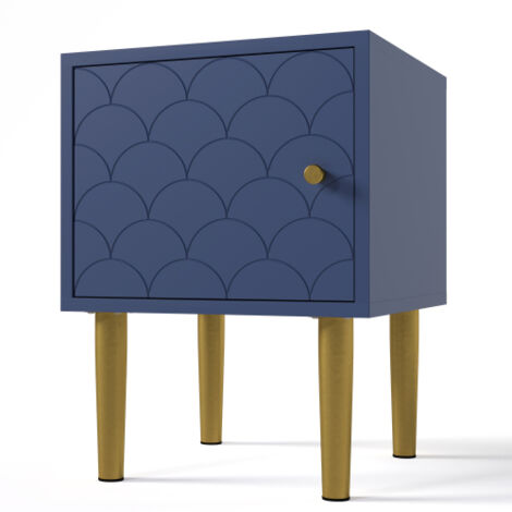 Table de chevet, table d'appoint, bleu marine, table basse assortie à tous les lits et chambres à coucher - H50/L35/P35 cm (1/5)