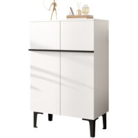 Armoire à chaussures moderne à double porte, offrant un grand espace de rangement et des étagères réglables – Meuble de rangement pratique pour l'entrée, design peu encombrant 95 × 60 × 34,5 cm