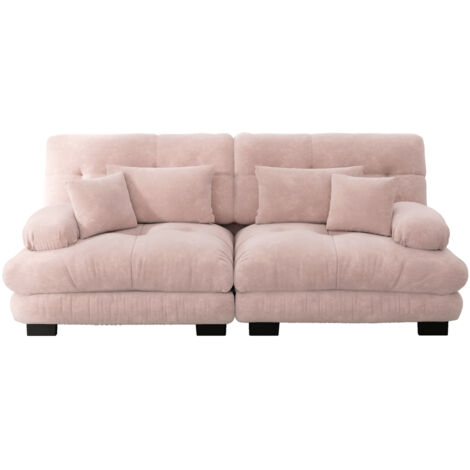 Canapé Cloud Double avec Lumbar Chenille Rose 220x77x81 cm ZIPSOFA Canapé Canapé (1/5)