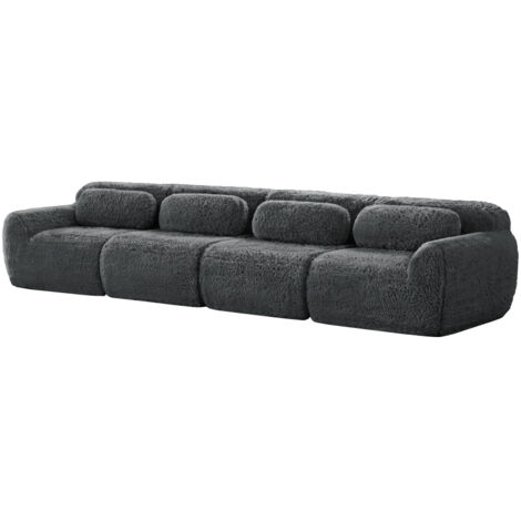 Canapé Cloud Sofa 4 places Plush Gris 378.00 x 104.00 x 73.00 ZIPSOFA Canapé (1/5)