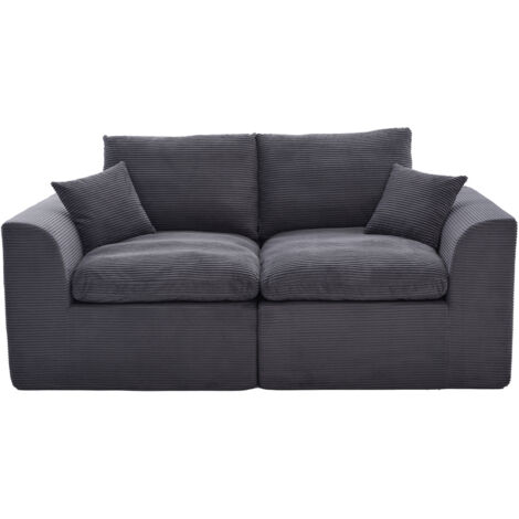 Canapé Modern Minimalist deux places confortable Velours Gris Foncé 204.00x102.50x84.00 ZIPSOFA (1/5)