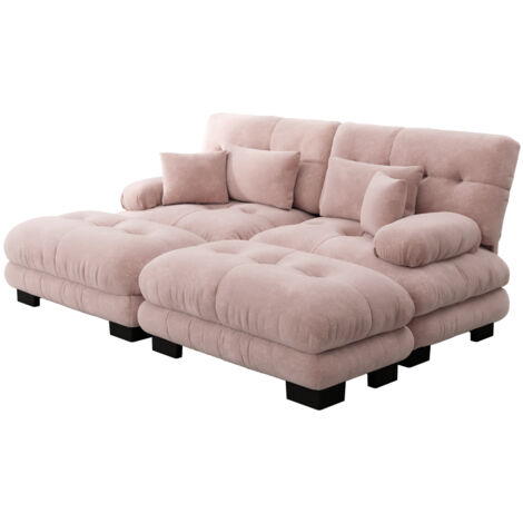 Canapé Cloud Ecksofa modular confort Chenille Rose 220x145x81 cm ZIPSOFA Canapé (1/5)