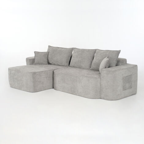 Canapé Cloud Couch modular XXL profonde Chenille gris 262cm x 144cm x 65cm ZIPSOFA (1/5)