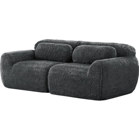 Canapé Cloud Sofa design modulable Plush Gris 204.00 x 104.00 x 73.00 ZIPSOFA (1/5)