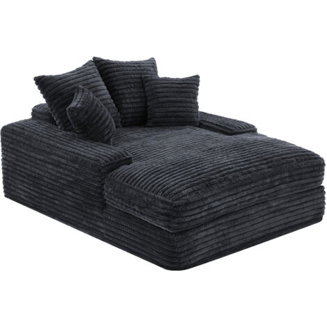 027–Luxus Cord Sofa, modernes Design, 4 Kissen, ultraweiches & multifunktionales Schlafsofa, ohne Montage sofort nutzbar als Sofa oder Bett, platzsparend für Wohnzimmer, Apartment, Grau.