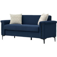 Canapé FX-P22EU-BU style nordique lin polyester bleu 137x70x62.5 cm ZIPSOFA