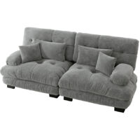 Canapé Cloud Corner pour Salon Chenille Gris 220.00 x 77.00 x 81.00 cm ZIPSOFA