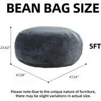 5FT Sitzsack,Sitzsackstuhl, Sofa für Erwachsene,weicher und bequemer Lesestuhl,geeignet für Schlafzimmer, Balkone und andere Orte