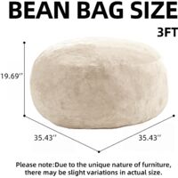 3FT Sitzsack,Sitzsackstuhl, Sofa für Erwachsene,weicher und bequemer Lesestuhl,geeignet für Schlafzimmer, Balkone und andere Orte