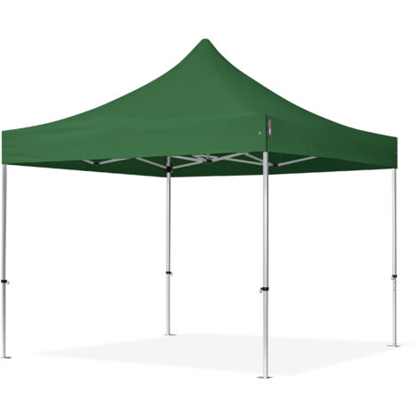 TOOLPORT Gazebo Pieghevole 3x3m Professional 40mm – Struttura In Alluminio, Telo PES 800 Impermeabile, Grigio Scuro