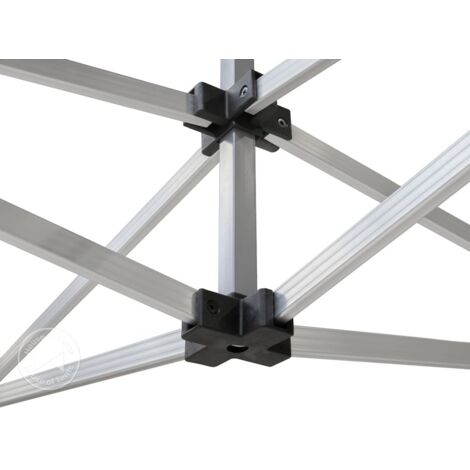 TOOLPORT Gazebo Pieghevole 3x3m Professional 40mm – Struttura In Alluminio, Telo PES 800 Impermeabile, Grigio Scuro