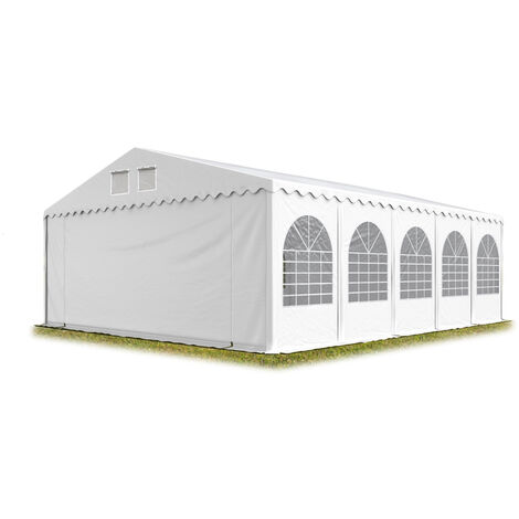 Marquee 7x10 m - fire resistant Party Tent Event Tent grey XXL 2.6m high approx. 550g/m² PVC 100% waterproof white
