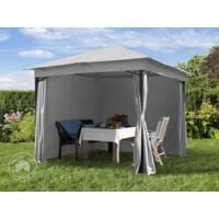 TOOLPORT Garden pavilion 3x3 m approx. 180g/m² waterproof tarpaulin gazebo – 4-sided garden tent light grey Party tent - stone