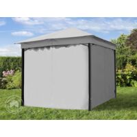 TOOLPORT Garden pavilion 3x3 m approx. 180g/m² waterproof tarpaulin gazebo – 4-sided garden tent light grey Party tent