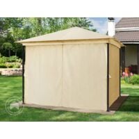 TOOLPORT Garden pavilion 3x3 m waterproof pavilion with 4 side panels / curtains garden tent approx. 180g/m² in beige roof tarpaulin Party Tent - champagne colours