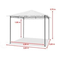 TOOLPORT Garden pavilion 3x3 m waterproof pavilion with 4 side panels / curtains garden tent approx. 180g/m² in beige roof tarpaulin Party Tent - champagne colours