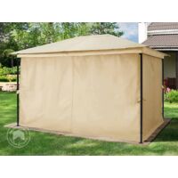 TOOLPORT Garden pavilion 3x4 m waterproof pavilion with 4 side panels / curtains garden tent approx. 180g/m² in beige roof tarpaulin Party Tent - champagne colours