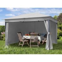 TOOLPORT Garden pavilion 3x4 m approx. 180g/m² waterproof tarpaulin gazebo – 4-sided garden tent light grey Party tent